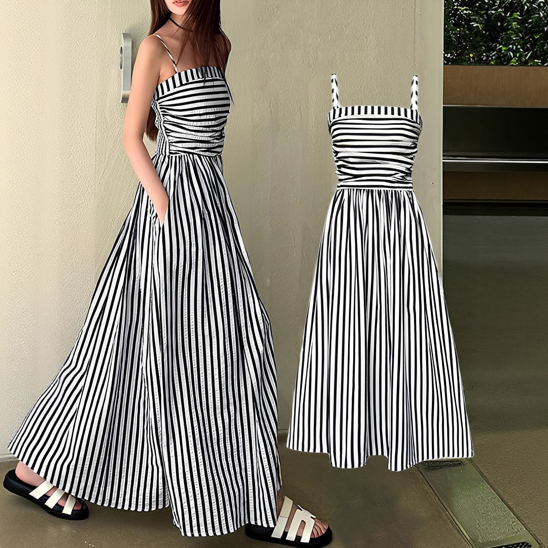 Cindy - Vestido Maxi Elegante a Rayas