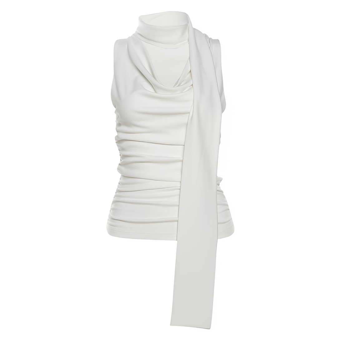 Yvette - Blusa sin Mangas de Corte Ajustado