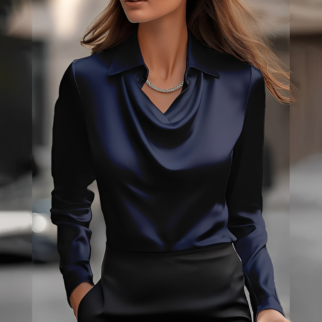 Laurentine - Blusa sofisticada con mangas largas para mujeres