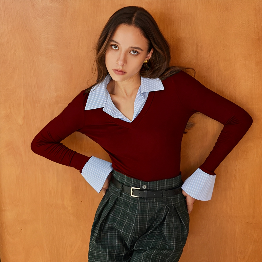 Venedita - Camisa Cómoda de Manga Larga