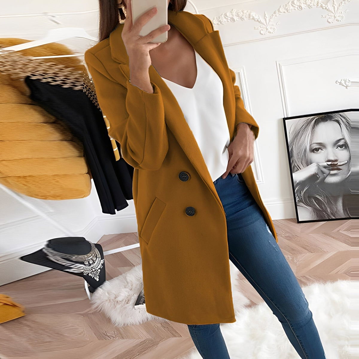 Chantal - Abrigo de invierno largo elegante para mujeres