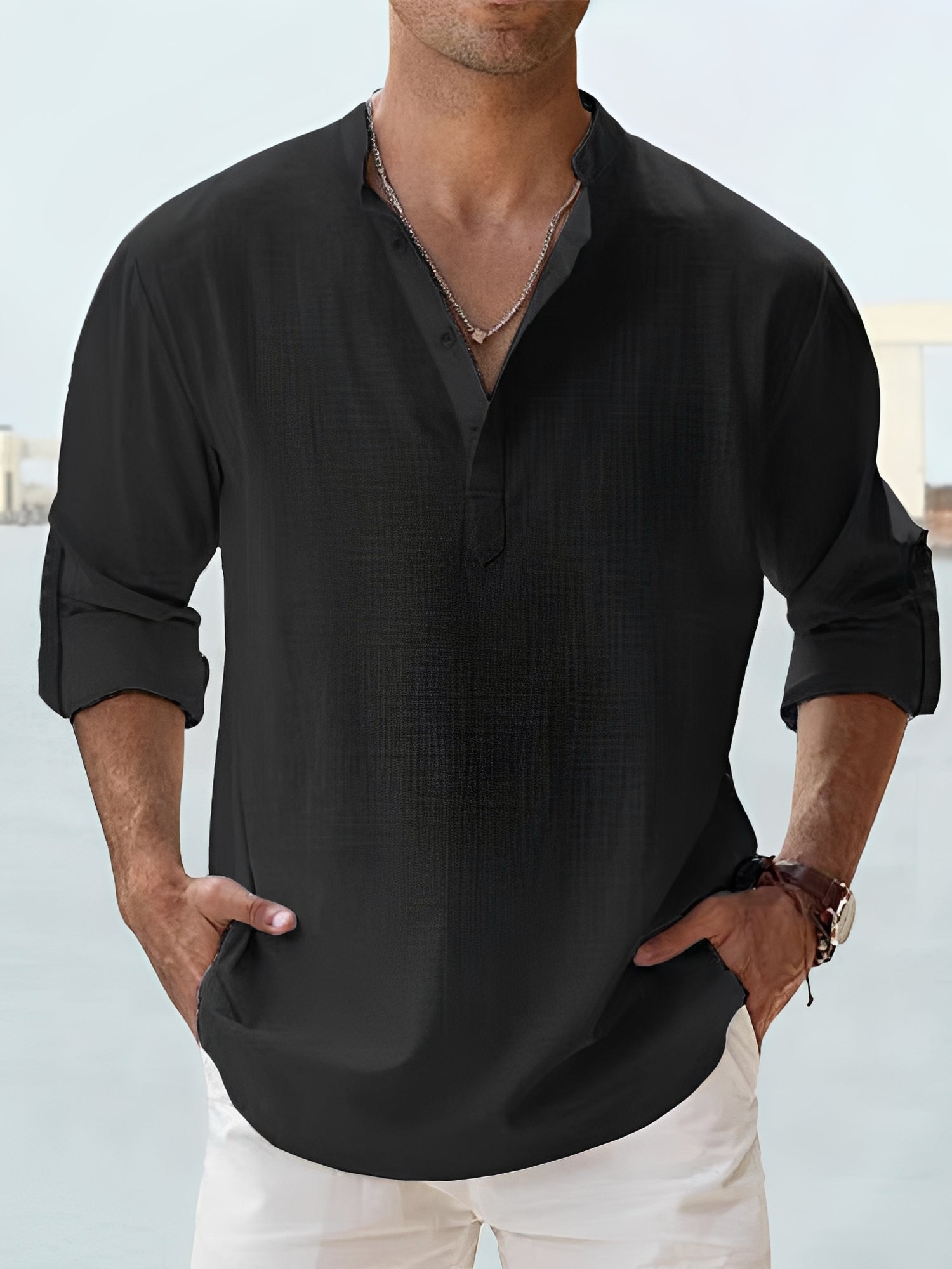 Ronnie – Camisa de manga larga para hombre – para días cálidos con un estilo casual