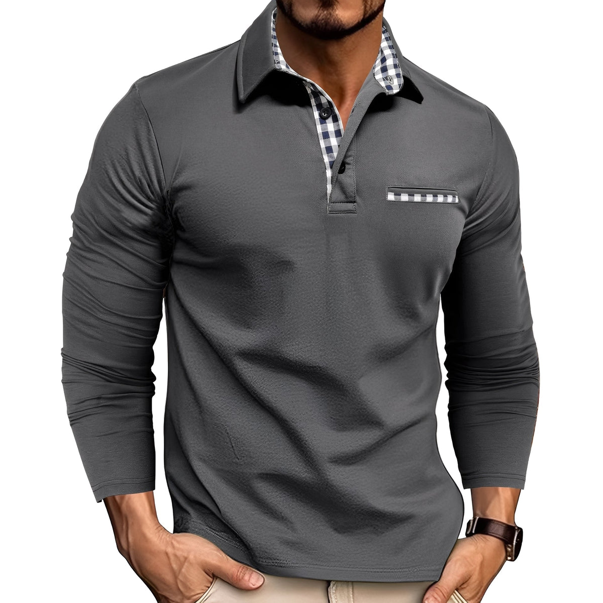 Rupert - Polo de Manga Larga Ligero para Hombre