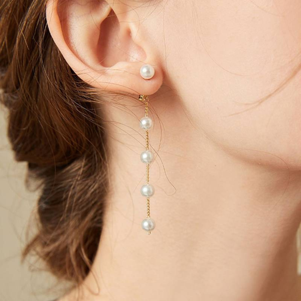 Perlas Gota Pendientes de Declaración - Largos Pendientes de Gota de Perlas