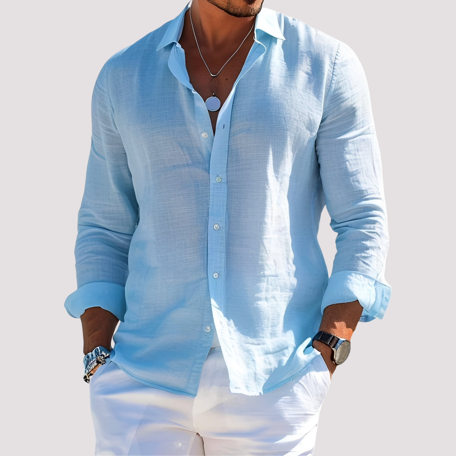 Dale – Camisa de manga larga para hombre – Informal y casual