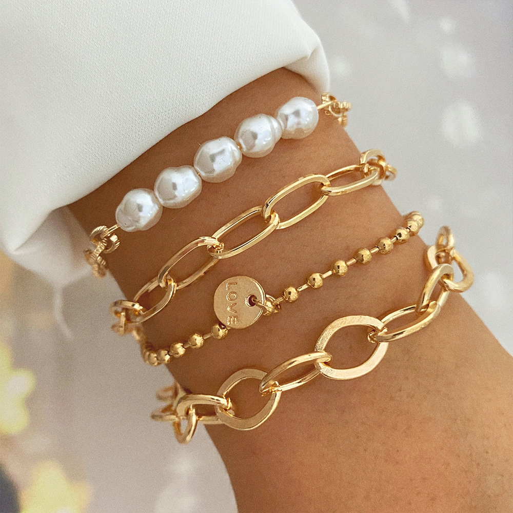 Pulsera de Oro de 18K - Conjunto de Pulseras para Chicas de Oro