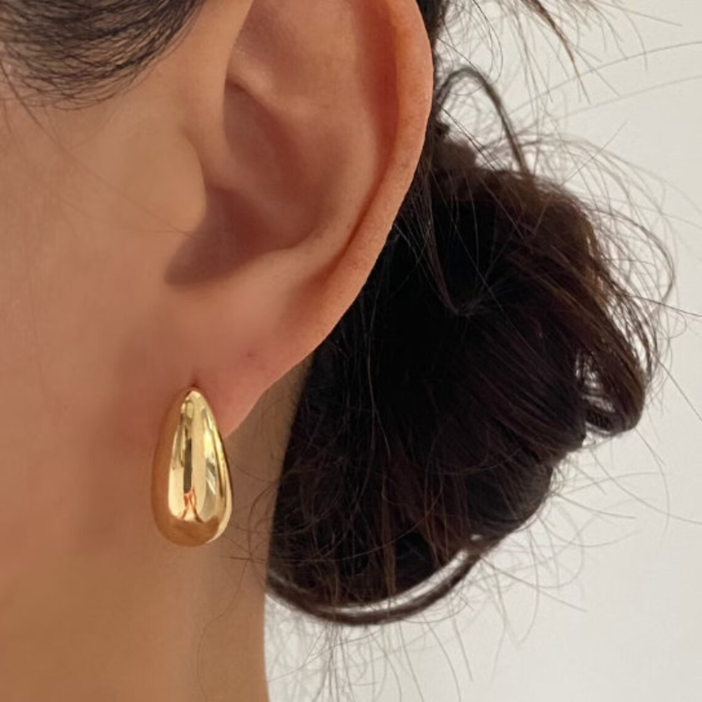 Pendientes Chunky Waterdrop - Pendientes grandes de oro