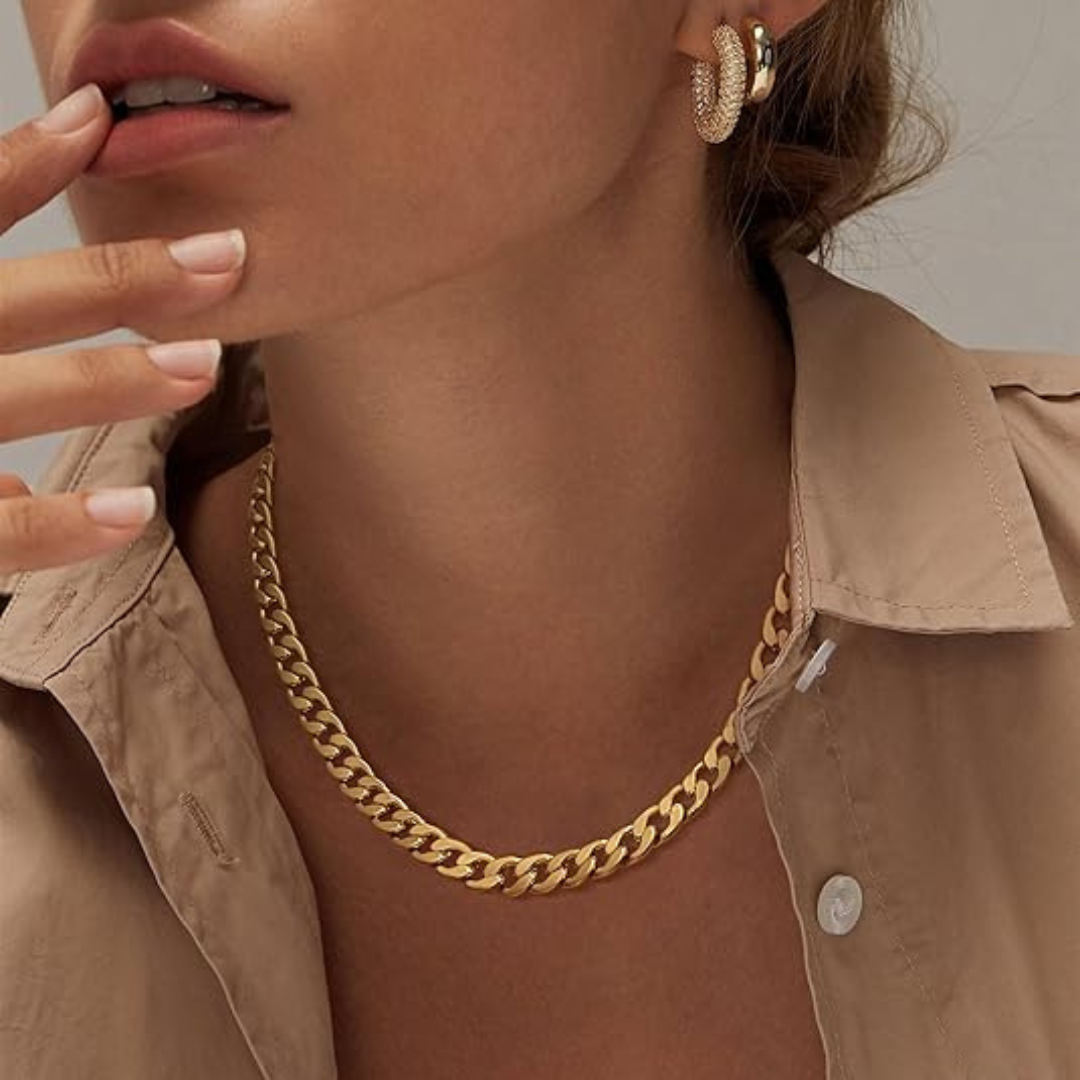 Anabel – Collar con eslabones dorados