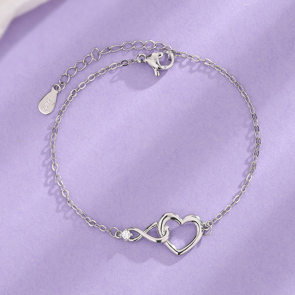 Pulsera Corazón Infinito - Pulsera delicada de CZ