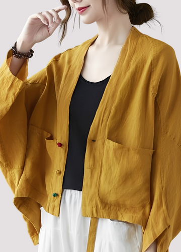 Tilly - Cárdigan casual de corte holgado con bolsillos para damas