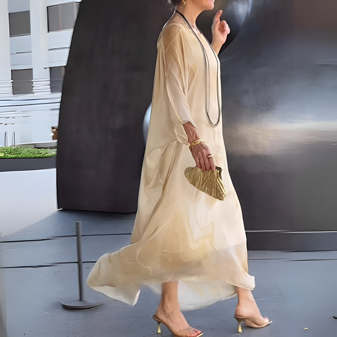 Emory - Moderno Vestido de Gasa de Seda para Mujer