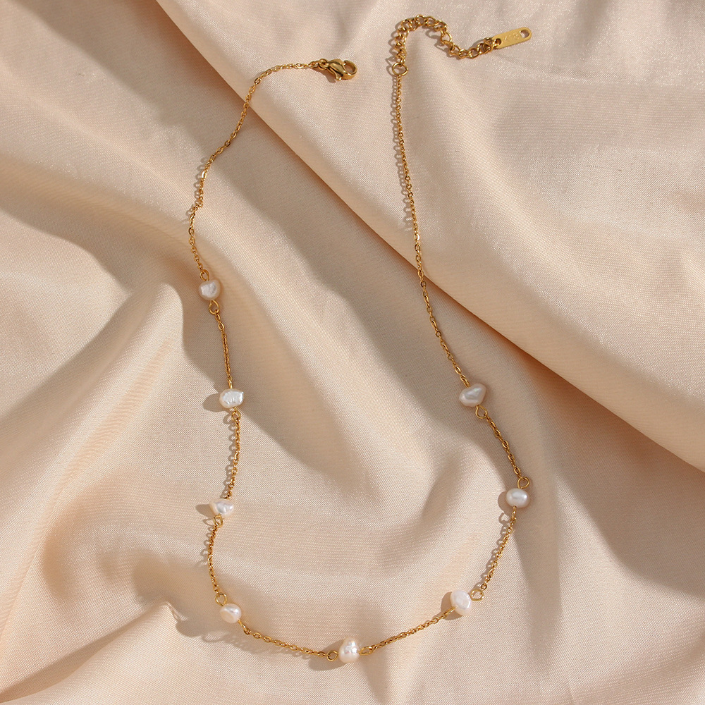Collar de perlas de oro - Collar diario