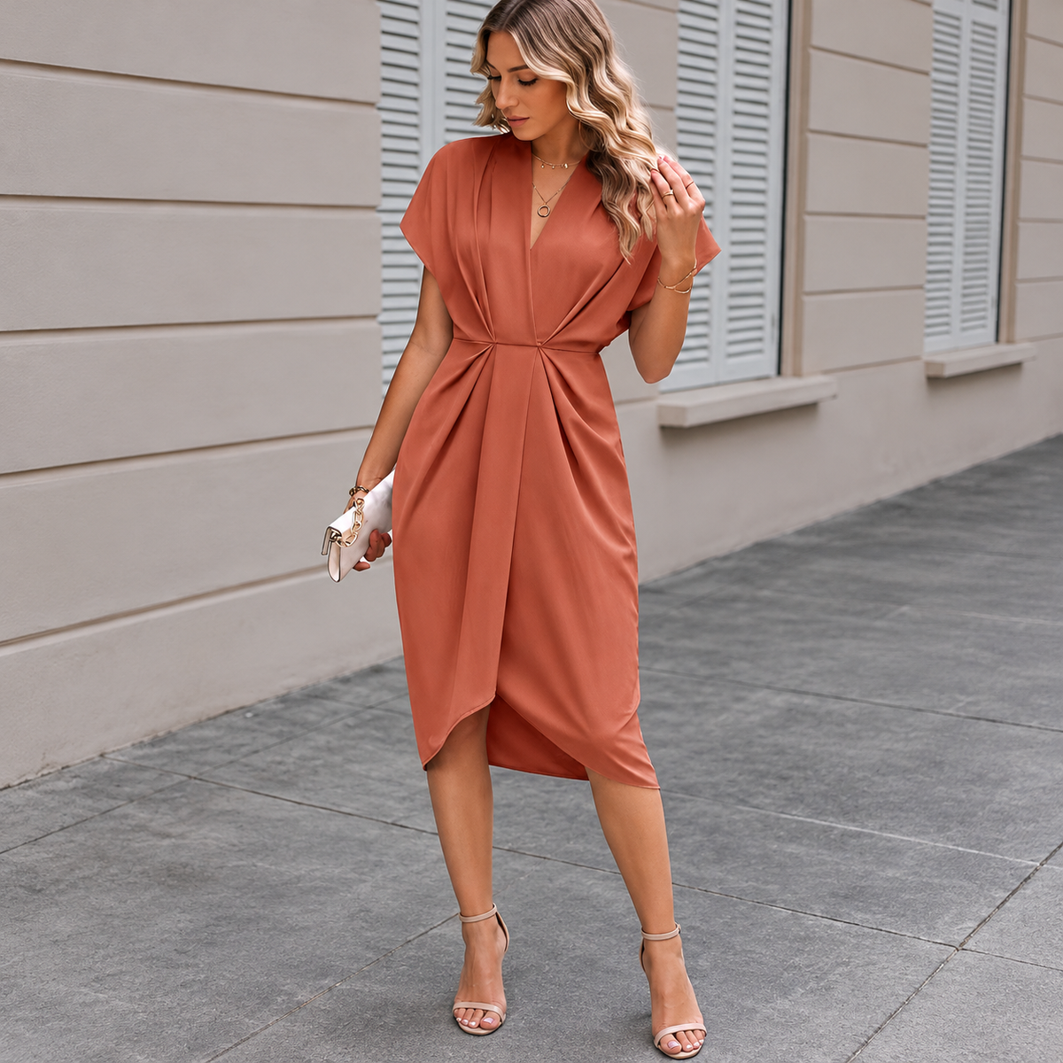 Kaye – Vestido capa en longitud midi