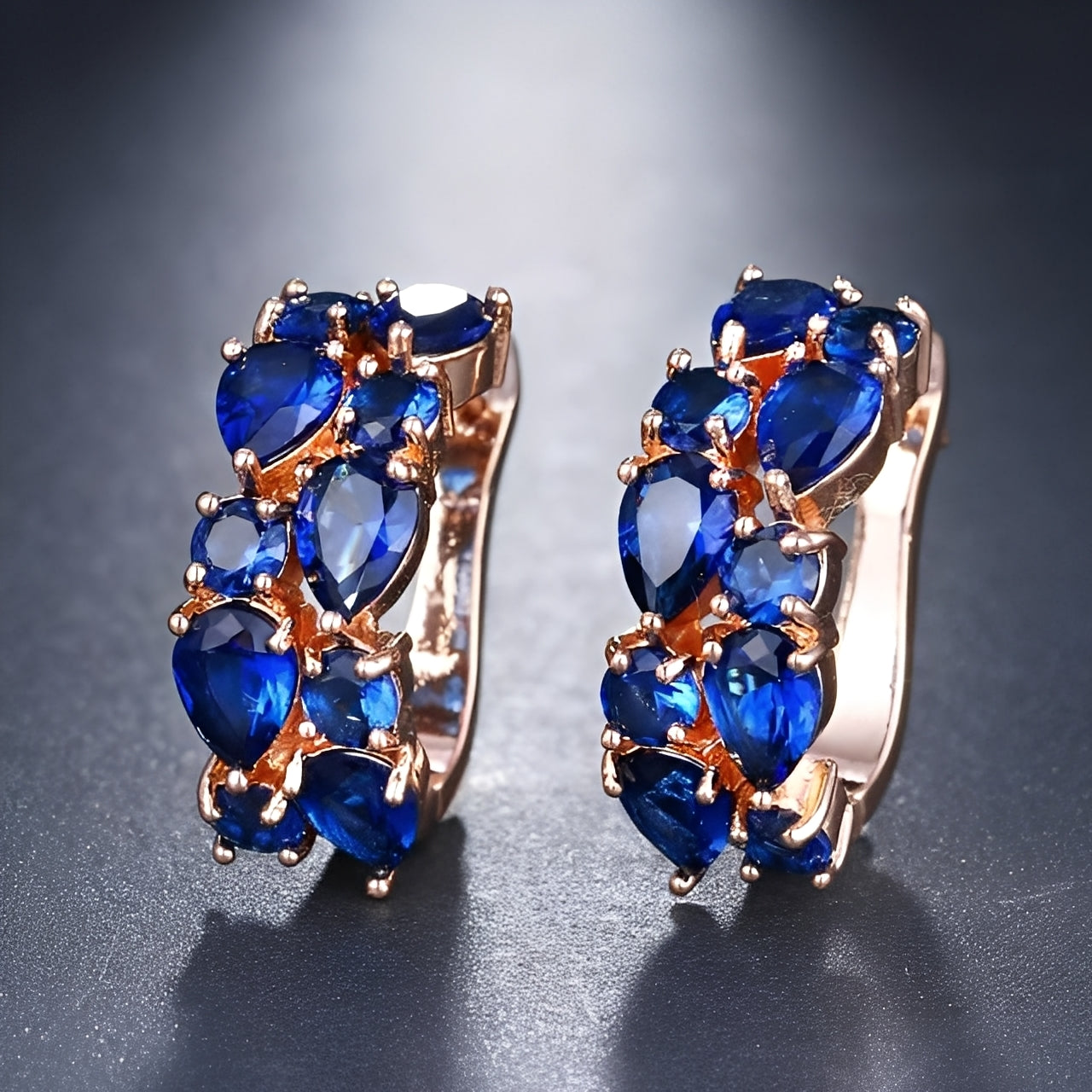 Telma – Pendientes multicolores chic en oro rosa