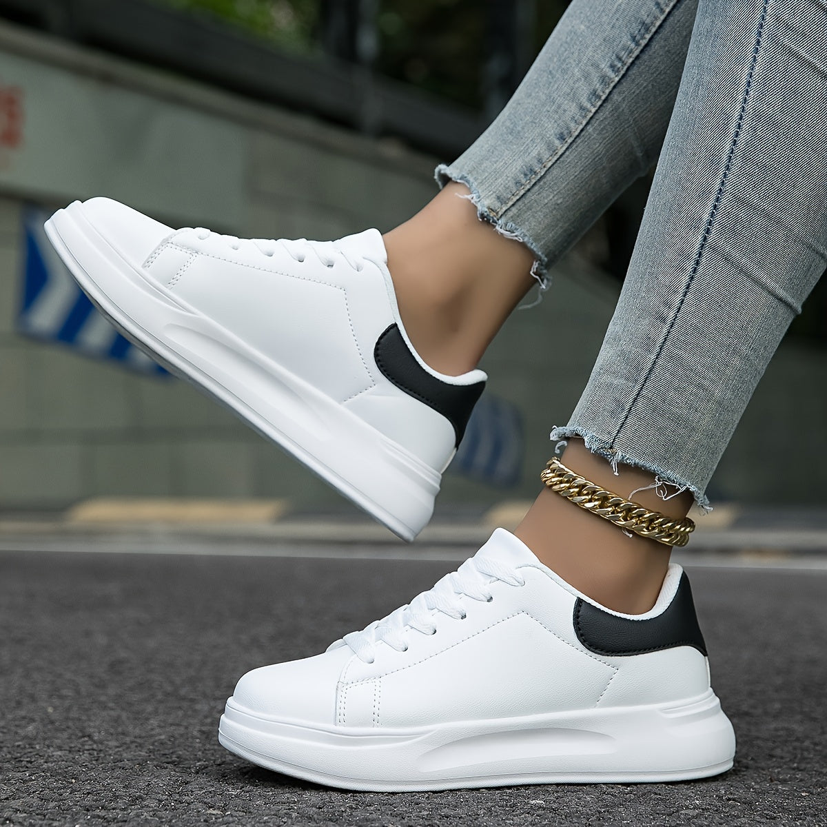 Layla - Zapatillas blancas para mujer para estilo diario