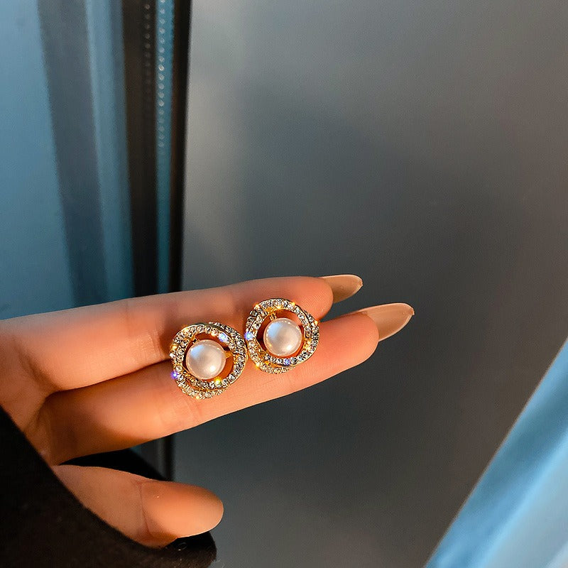Aveline – Pendientes de perlas en forma de espiral