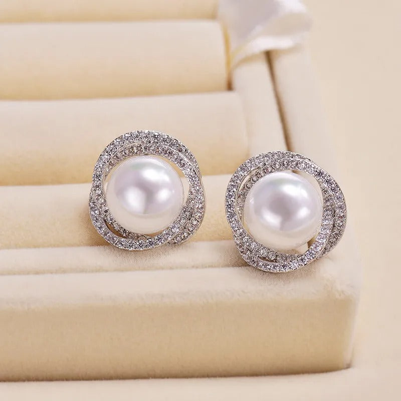Aveline – Pendientes de perlas en forma de espiral