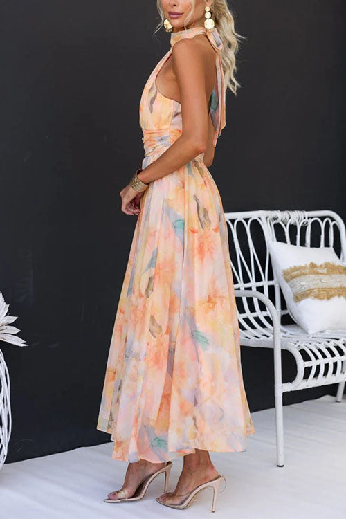 Ava - Vestido midi con cuello halter