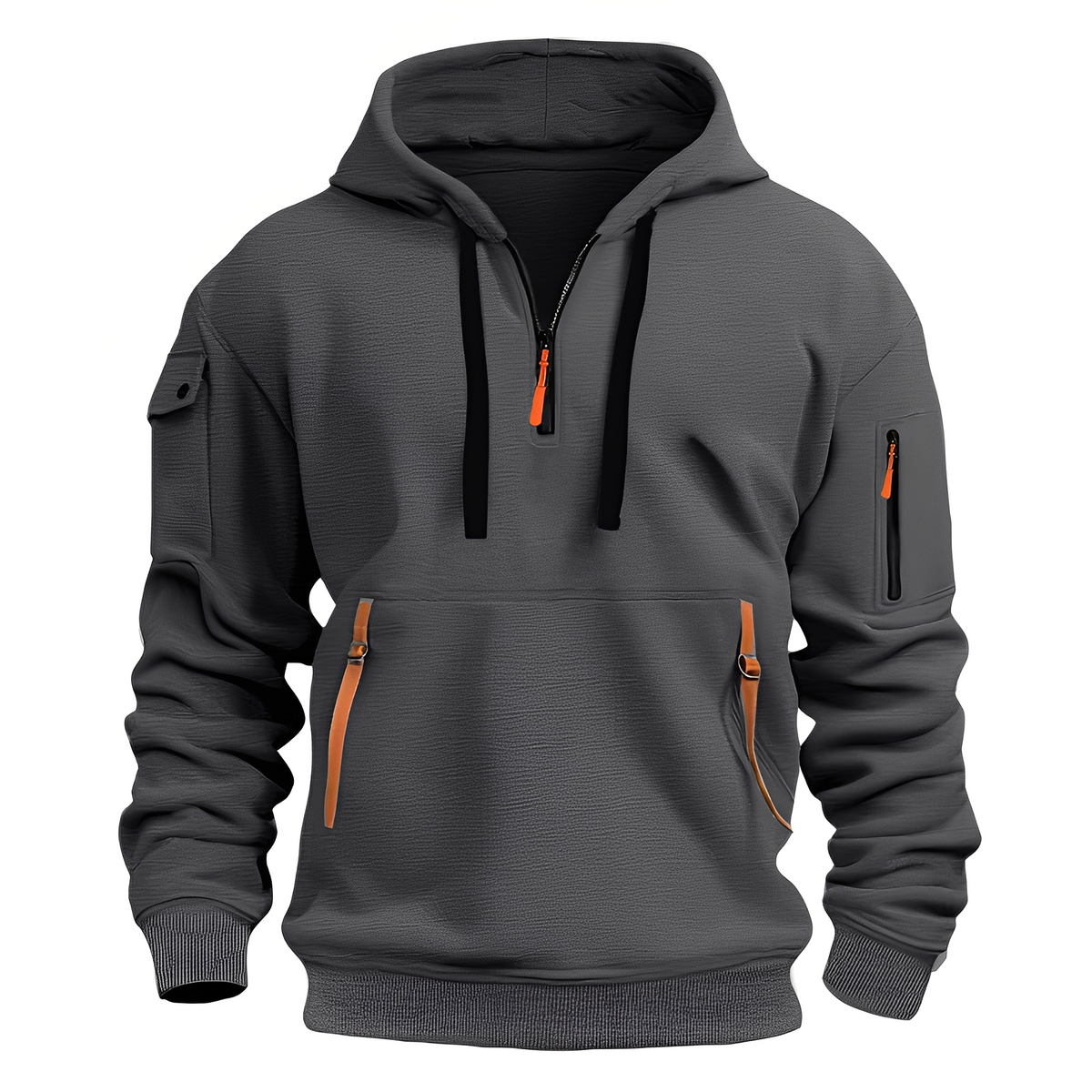Paxton - Chaqueta con capucha acogedora con media cremallera