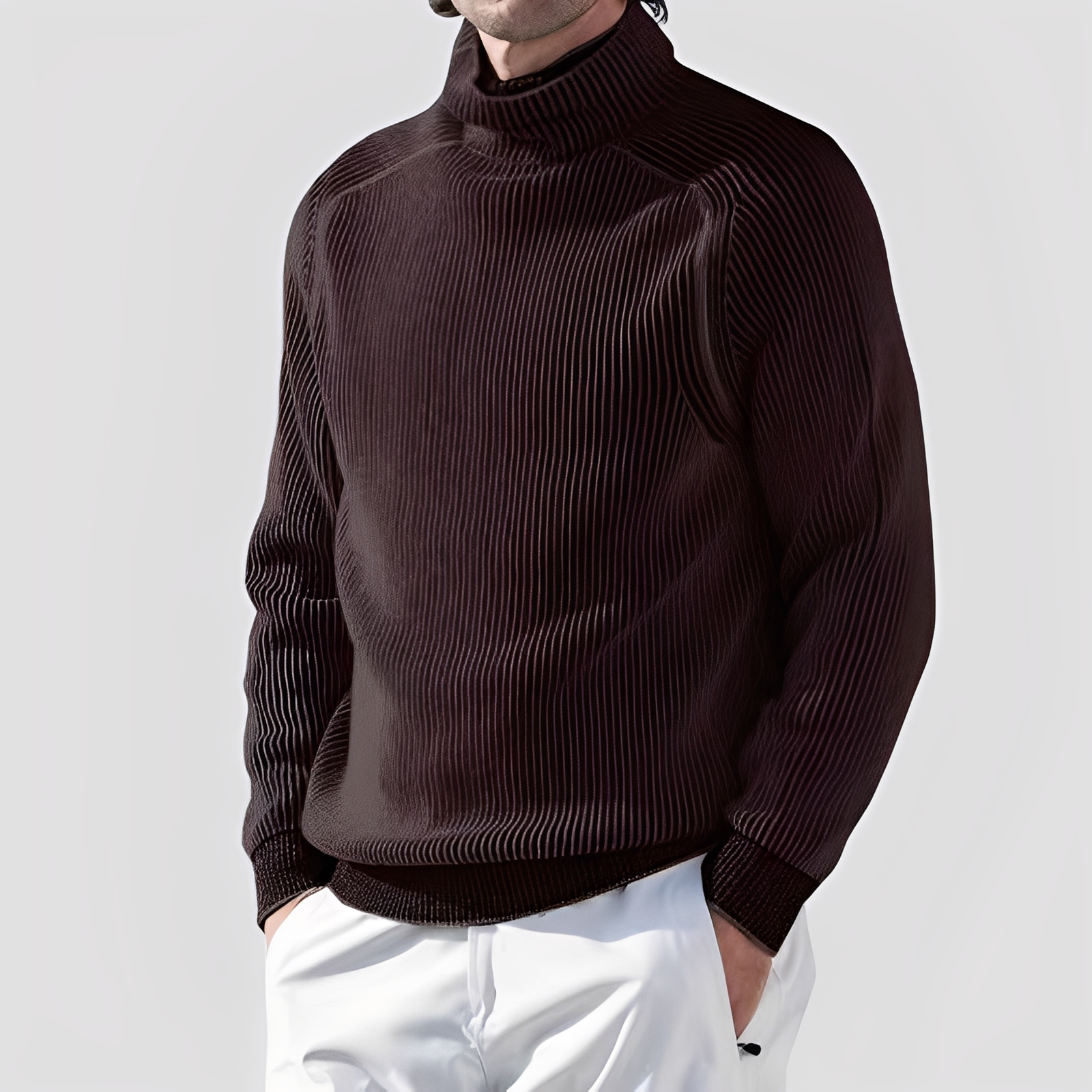 Chadwick - Jersey de cuello alto cómodo