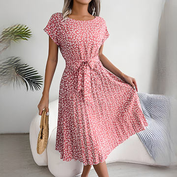 Lyka - Vestido de verano sofisticado de manga corta para mujer