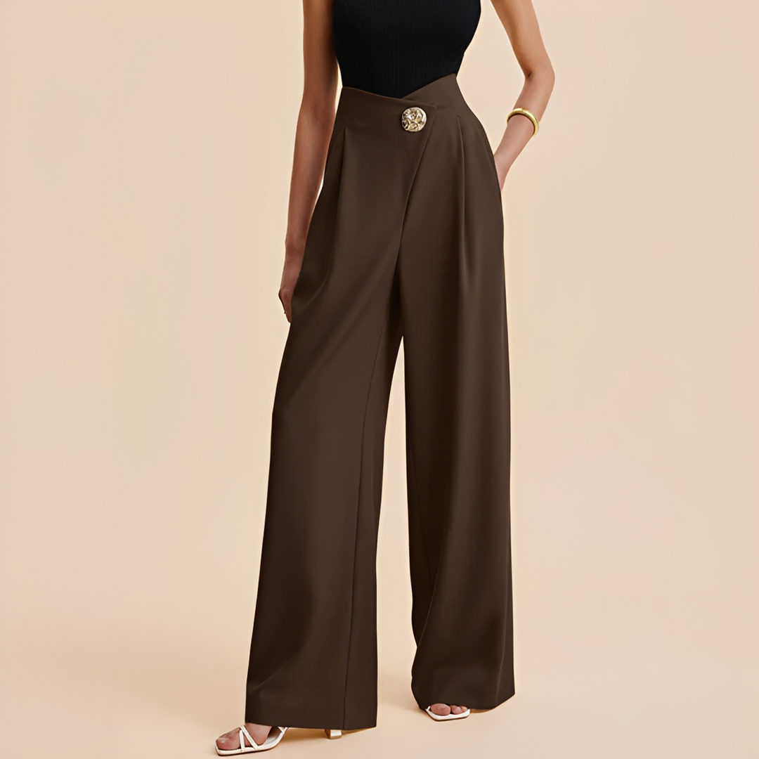 Joyce - Pantalones de pierna ancha de cintura alta