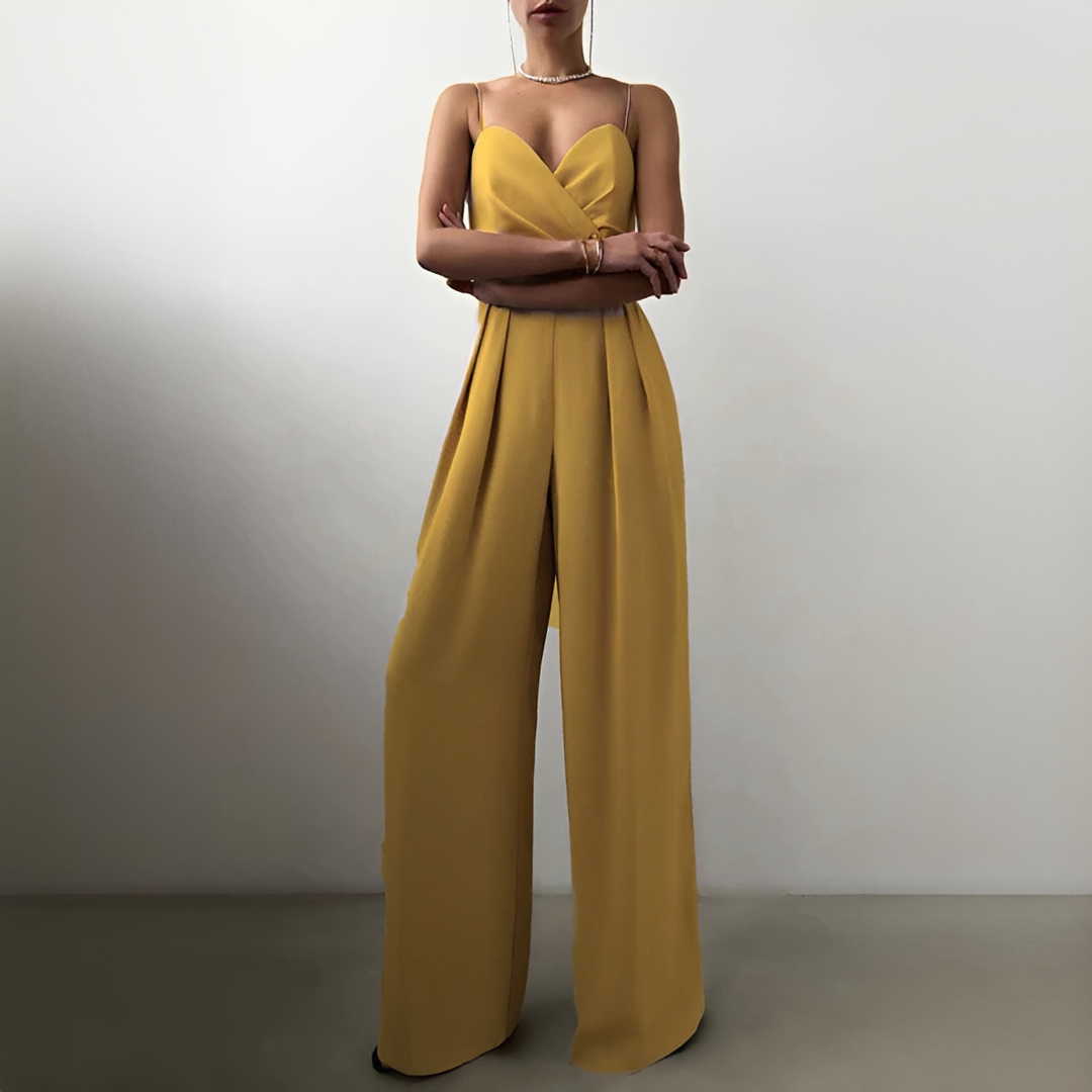 Glysha - Combinación elegante a piernas anchas para mujer