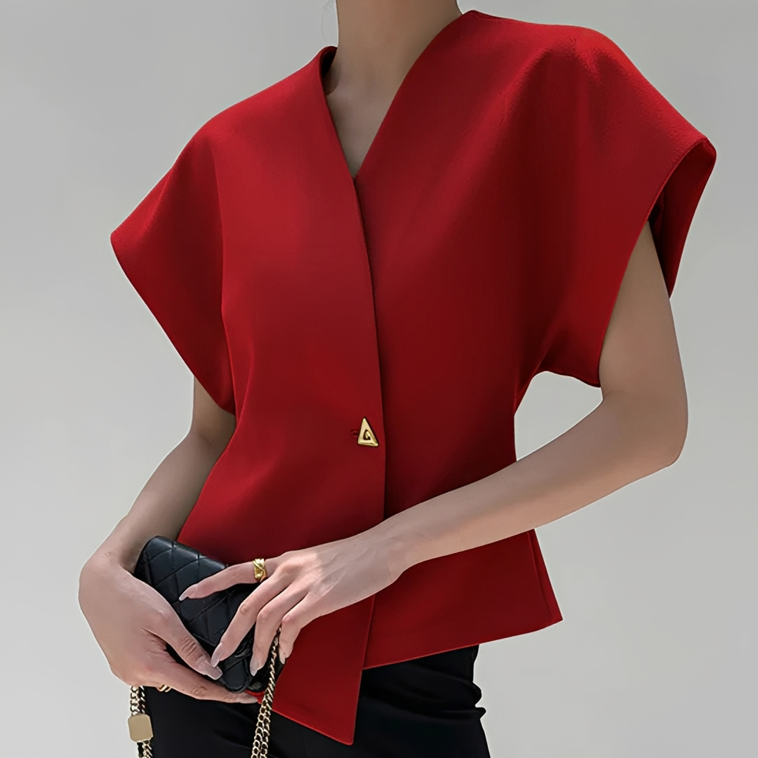 Ariella - Blusa con cuello en V a la moda