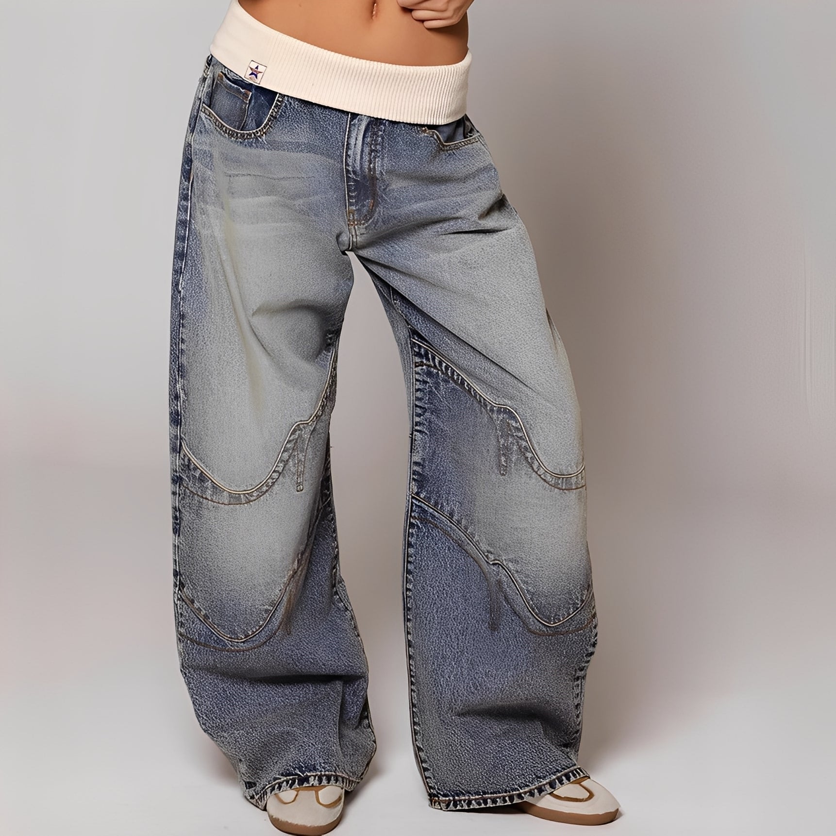 Vanessa - Jeans cómodos de pierna ancha