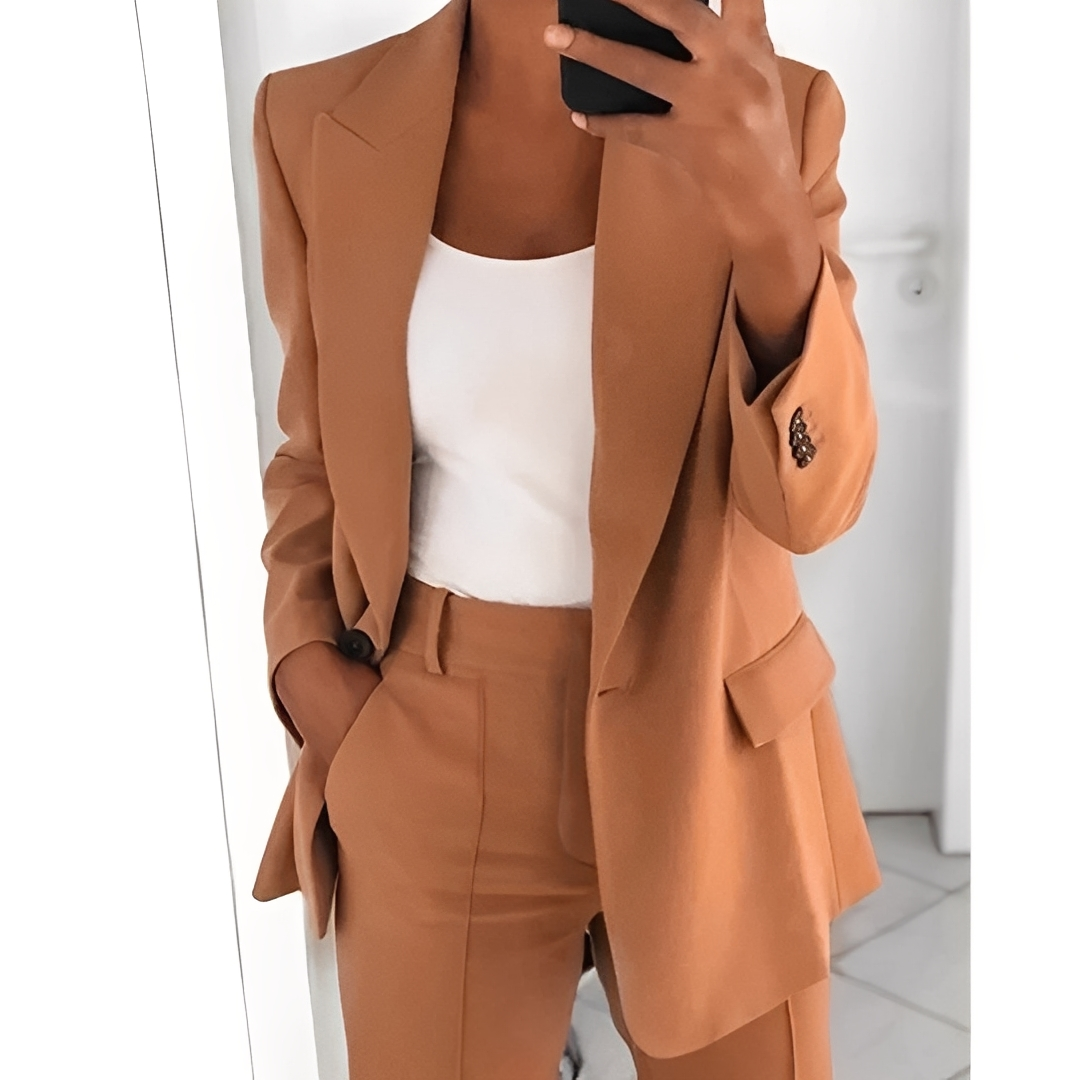 Alexes - Conjunto de blazer y pantalón para damas