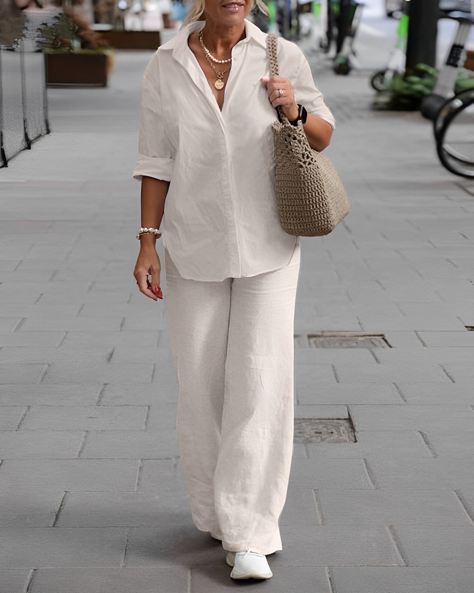 Beth - Conjunto de Verano para Mujer con Bolsillos y Manga Corta