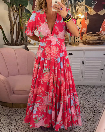Emma - Vestido maxi para dama con diseño floral