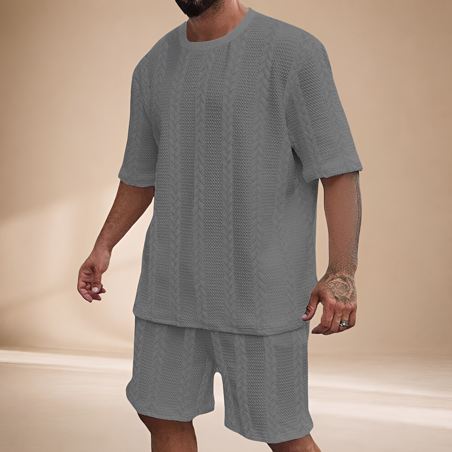 Johnston - Conjunto de Camiseta y Pantalones Cortos Holgados
