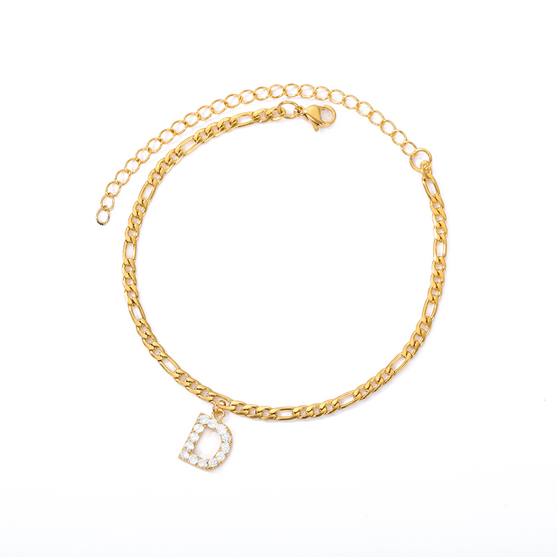 Tobillo con Inicial - Pulsera de tobillo con su inicial