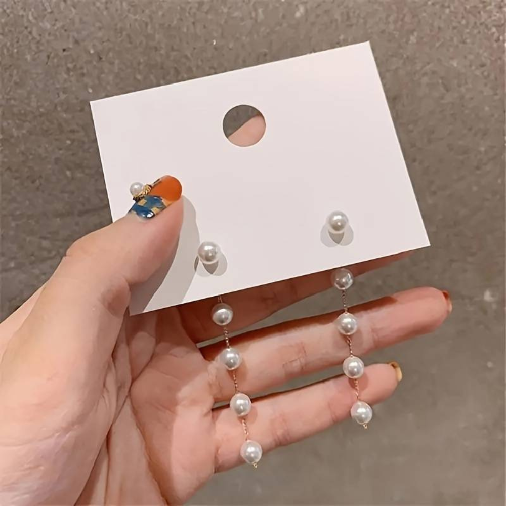 Perlas Gota Pendientes de Declaración - Largos Pendientes de Gota de Perlas