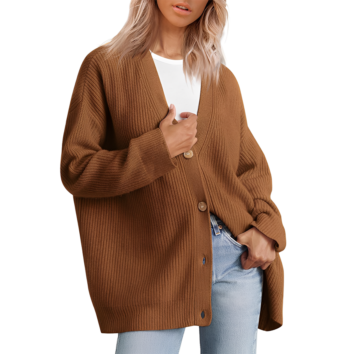 Christal - Suéter cálido de ajuste casual