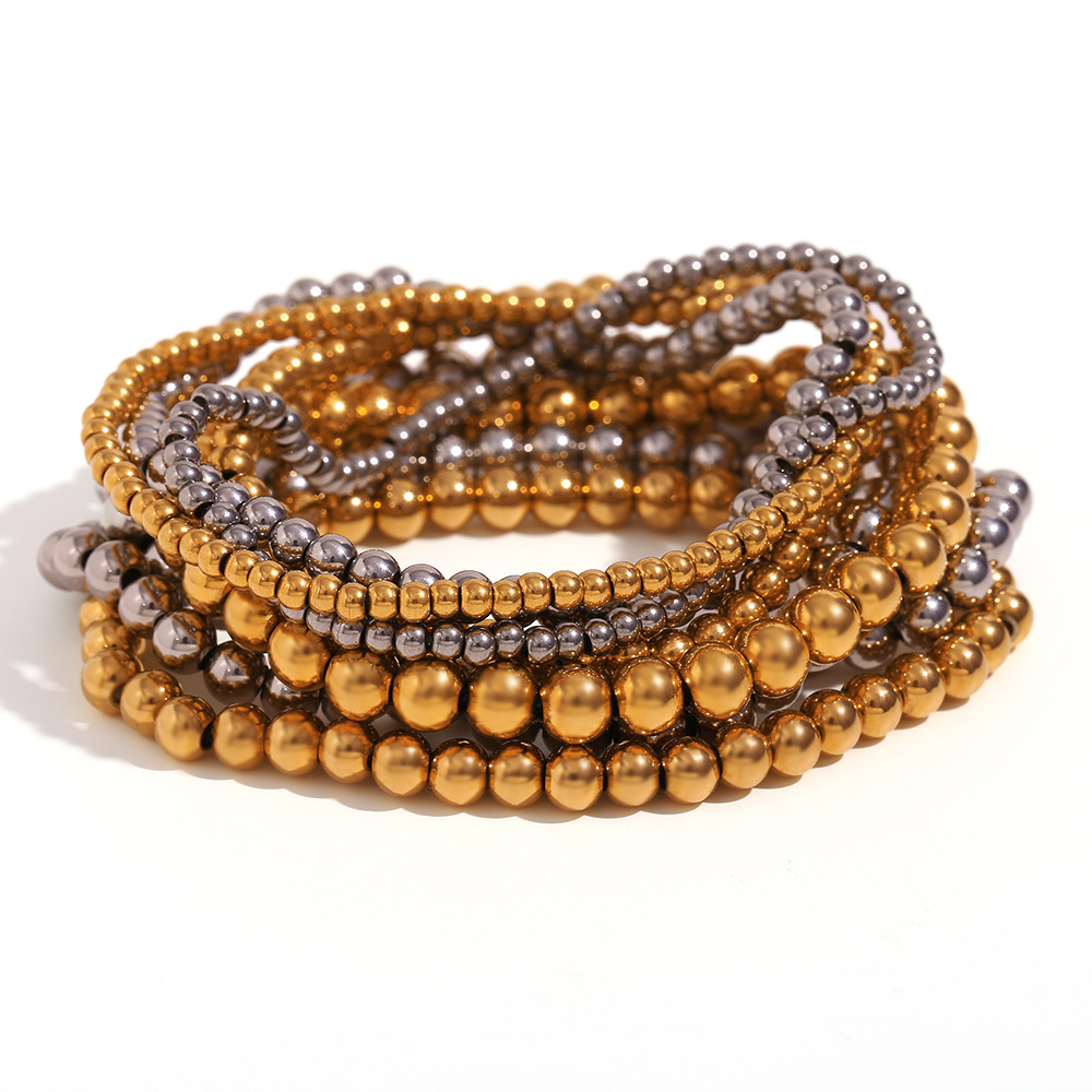 Crea - Pulsera de moda apilable metálica dorada (4mm)