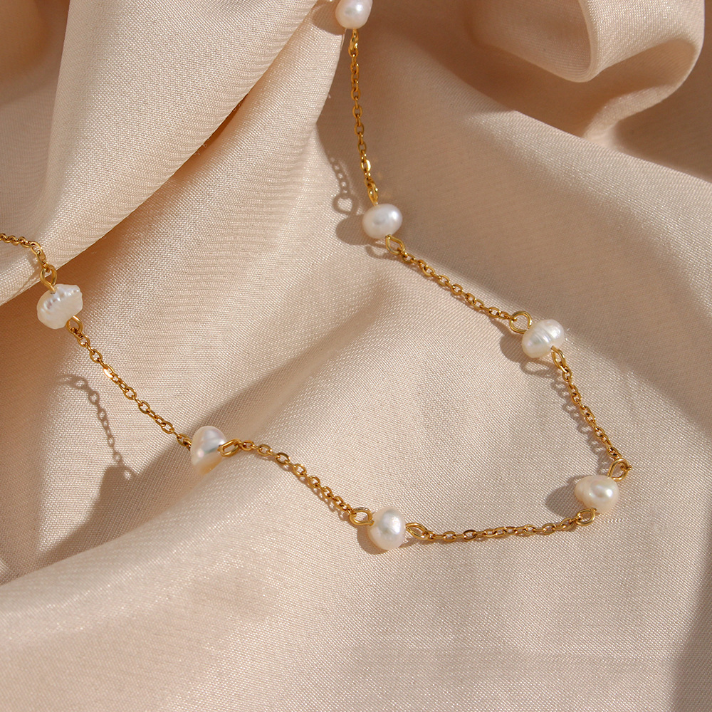 Collar de perlas de oro - Collar diario
