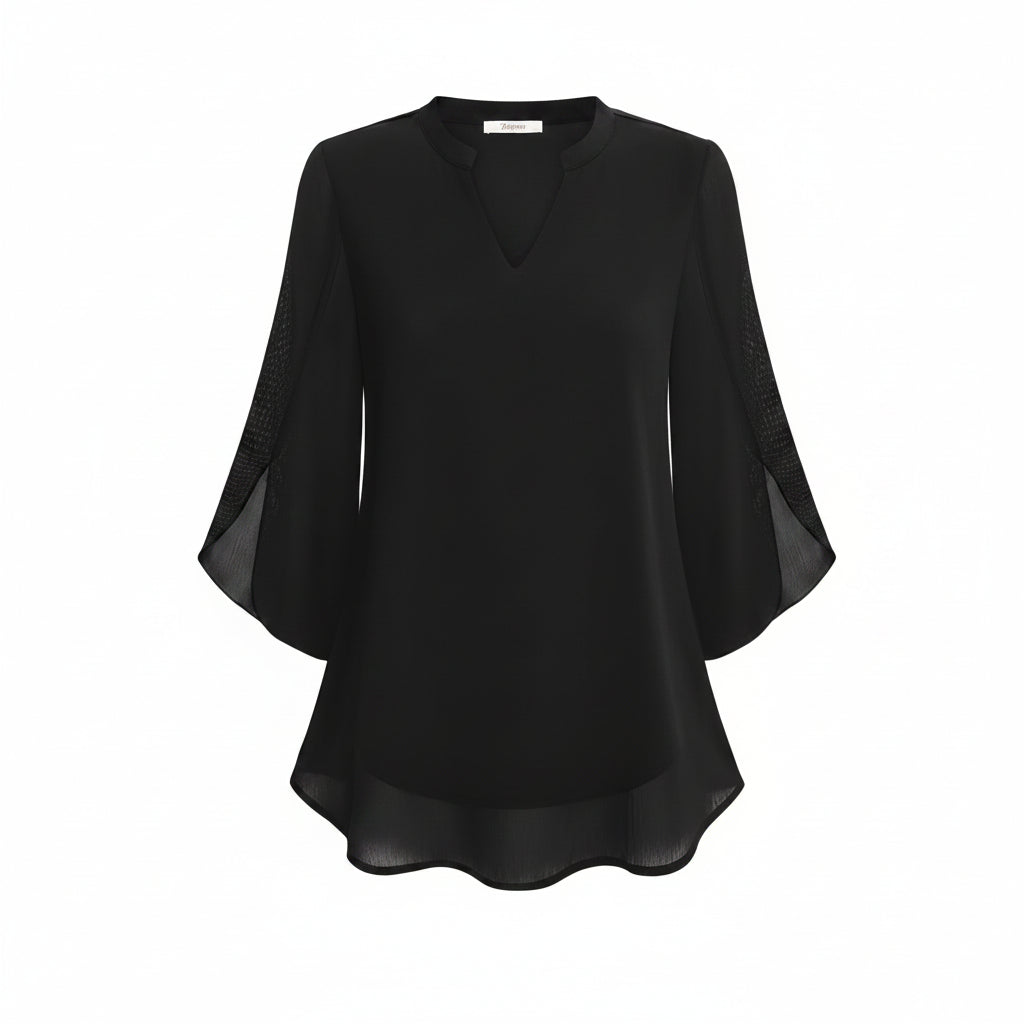 Brianna - Blusa de Manga Abierta con Movimiento Elegante