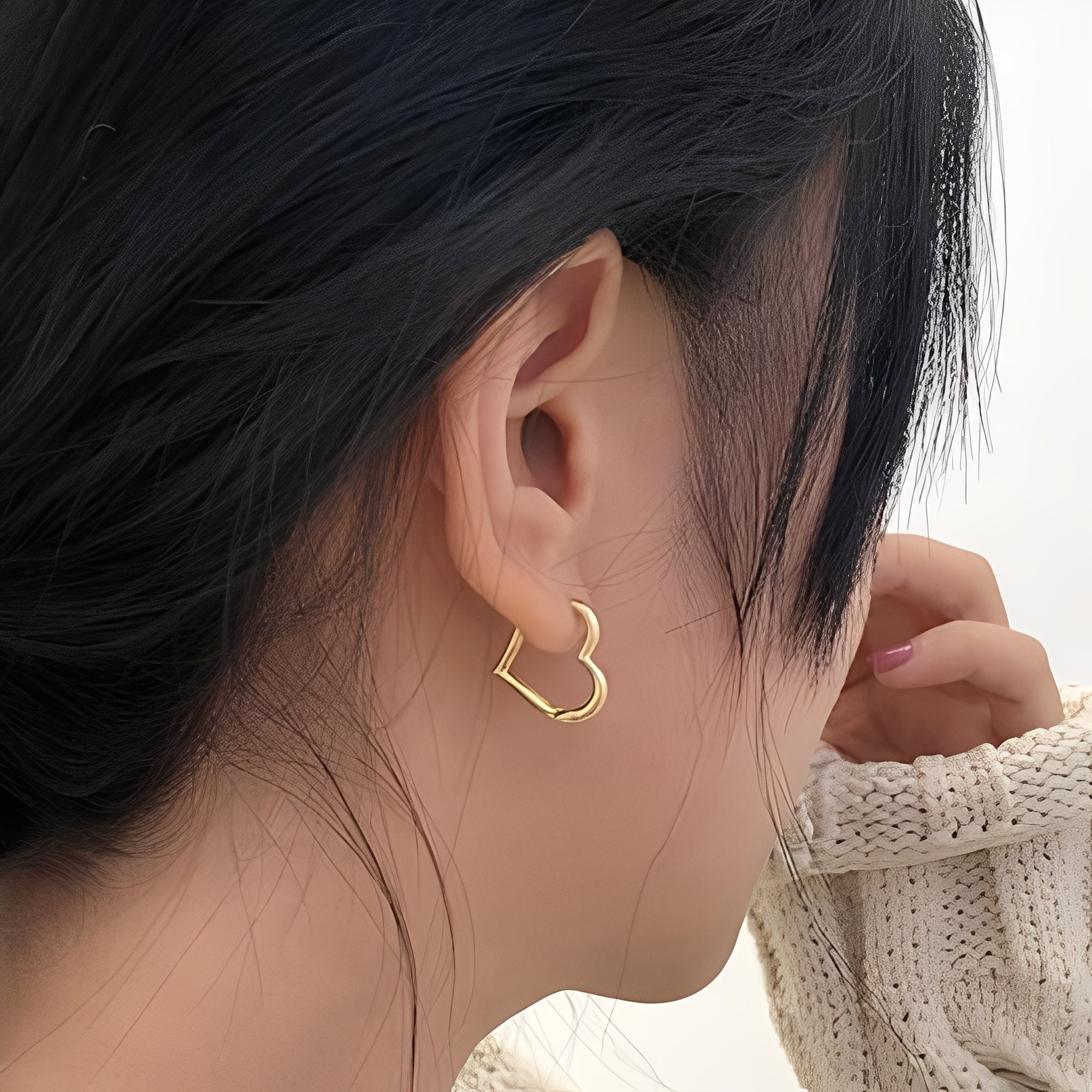 Lena – Aros en forma de corazón de oro (par)