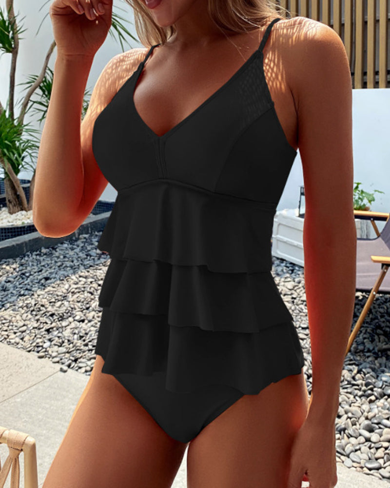 Allison - Tankini femenino con volantes
