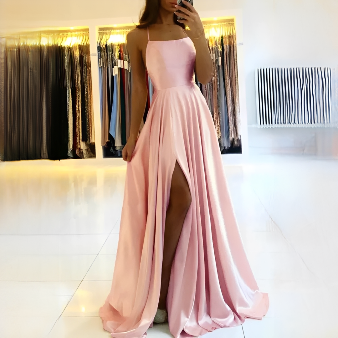Shamcy - Vestido Elegante Maxi con Abertura