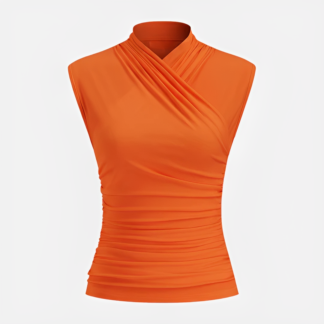 Mireya - Blusa Sofisticada de Cuello Cruzado