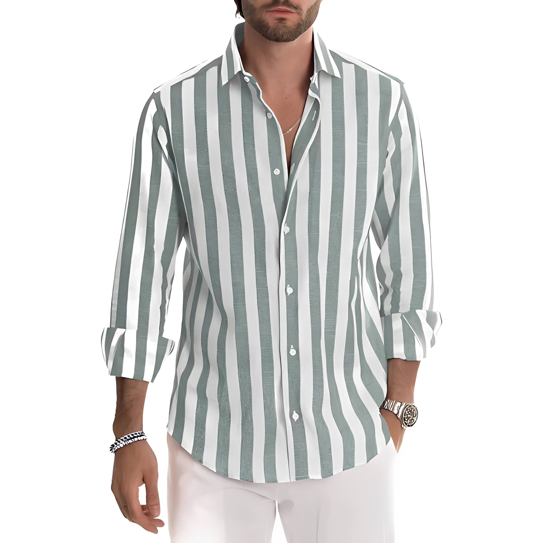 Roldan - Camisa de verano con rayas para hombre