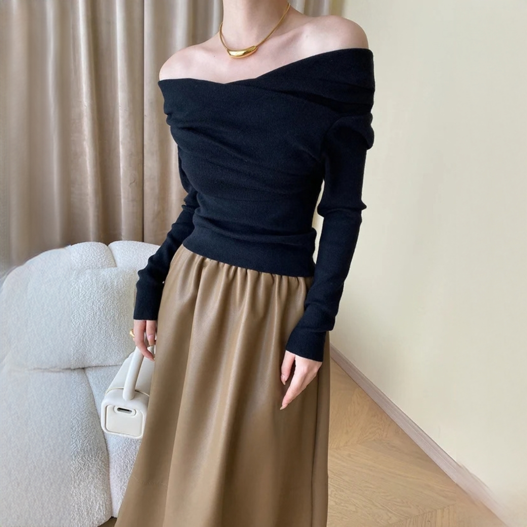 Yasmin - Elegante top sin hombros