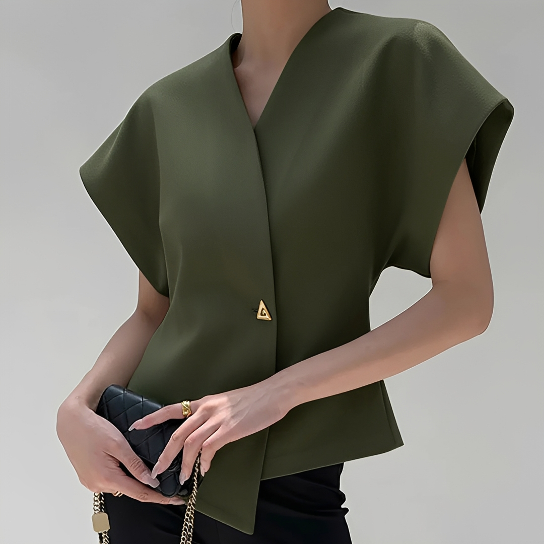 Ariella - Blusa con cuello en V a la moda