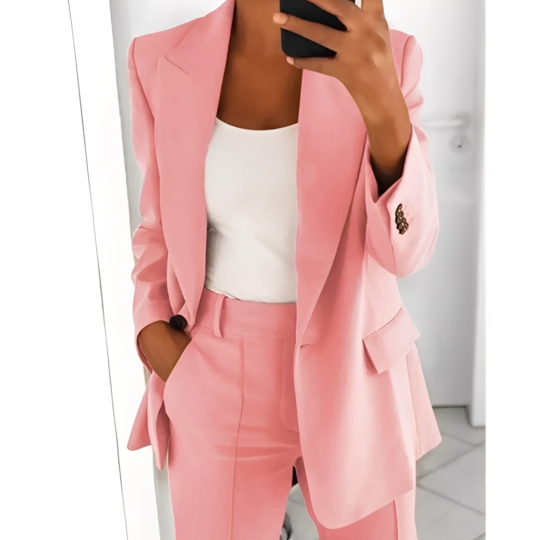 Alexes - Conjunto de blazer y pantalón para damas