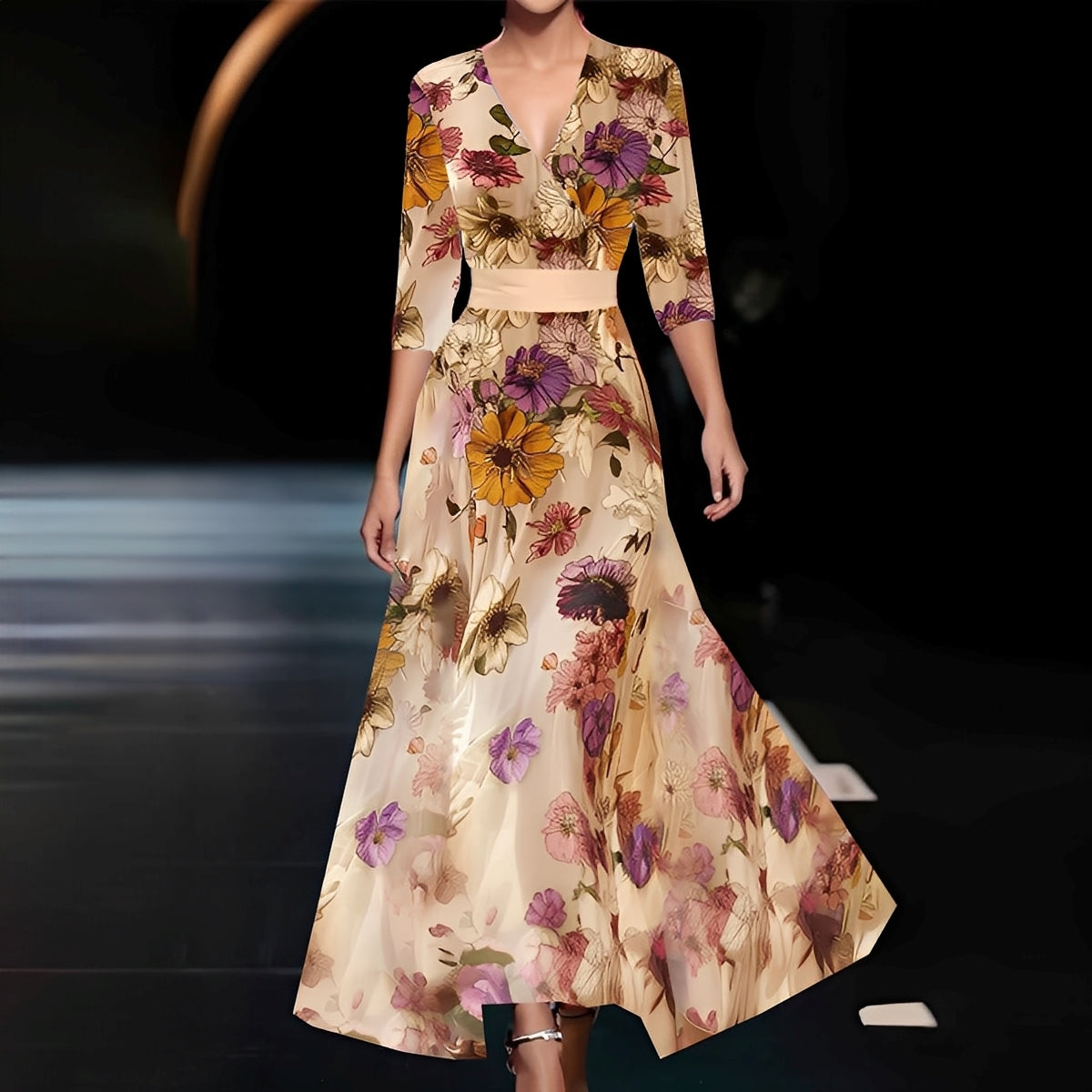 Debora - Vestido largo con estampado floral para mujeres