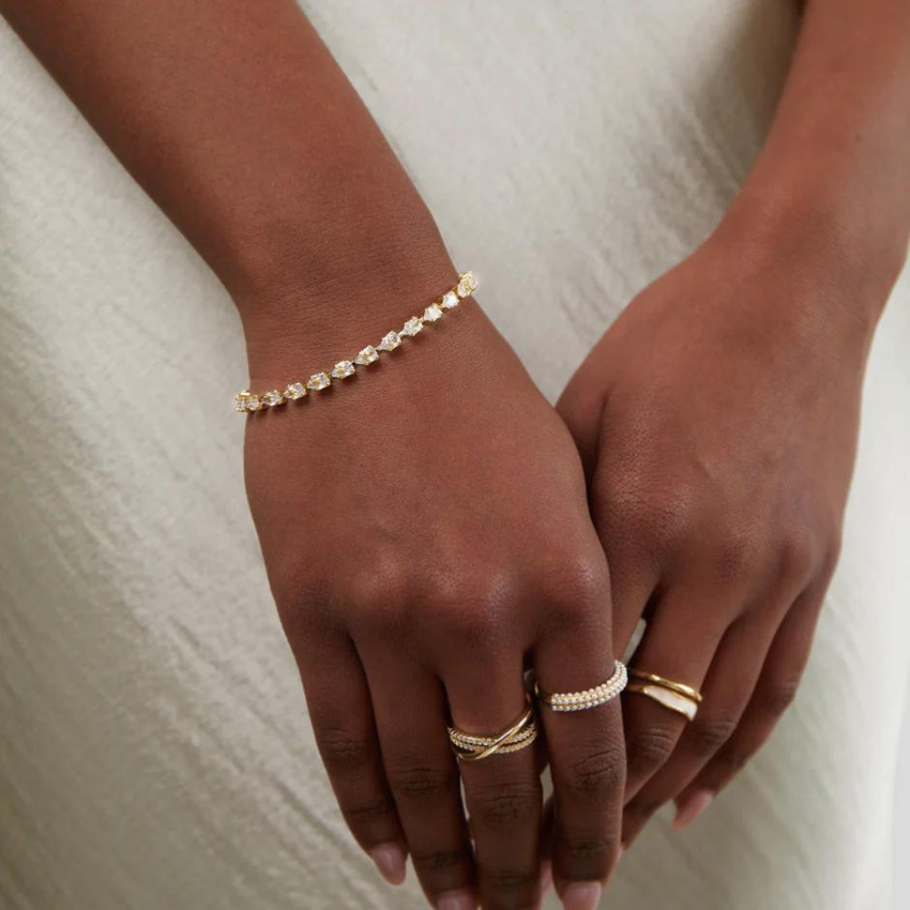 Pulsera de Cristal Dorado - Pulsera de cristal ajustable