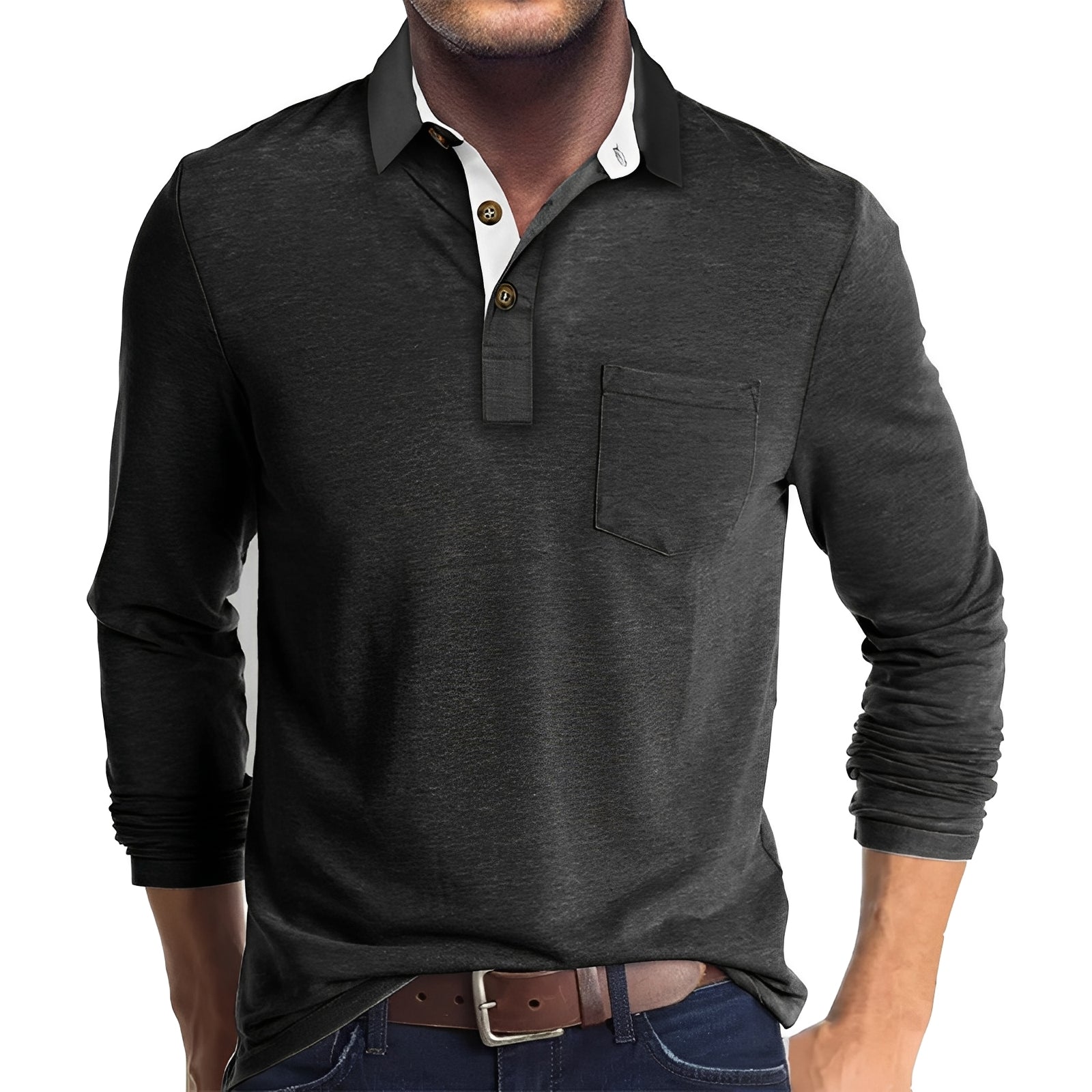 Marty - Polo de manga larga casual para hombres